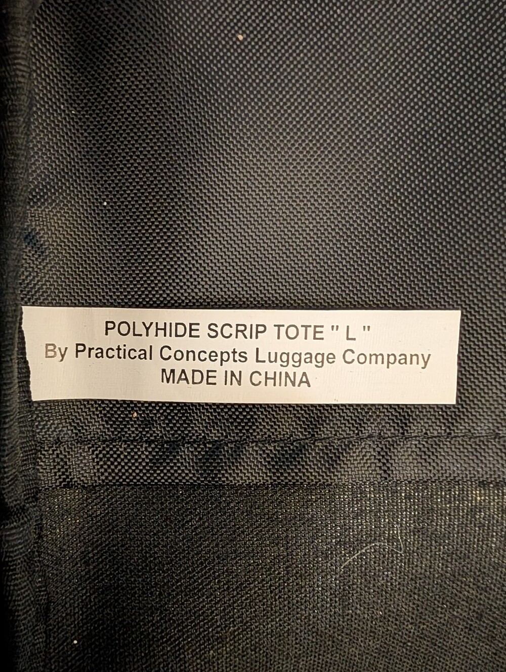 POLYHIDE SCRIP TOTE L by Practical Concepts - Black